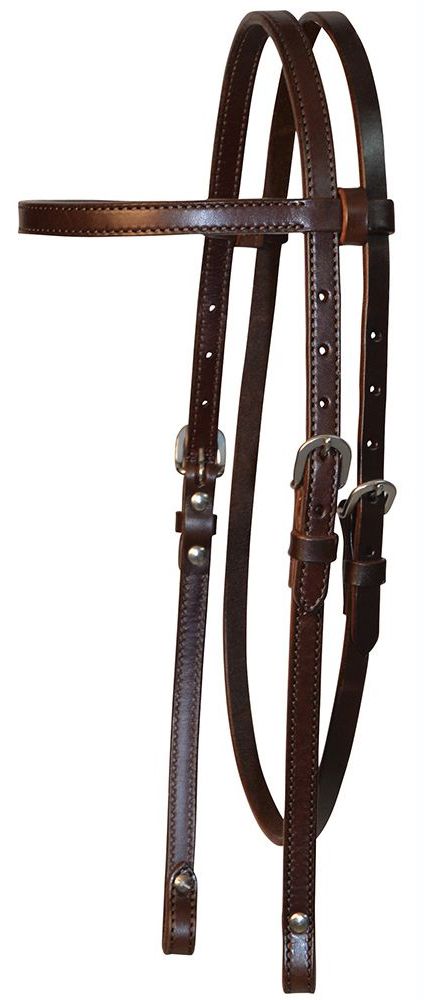 Circle Y 5/8" Stitched Plain Browband Headstall - Coffman Tack