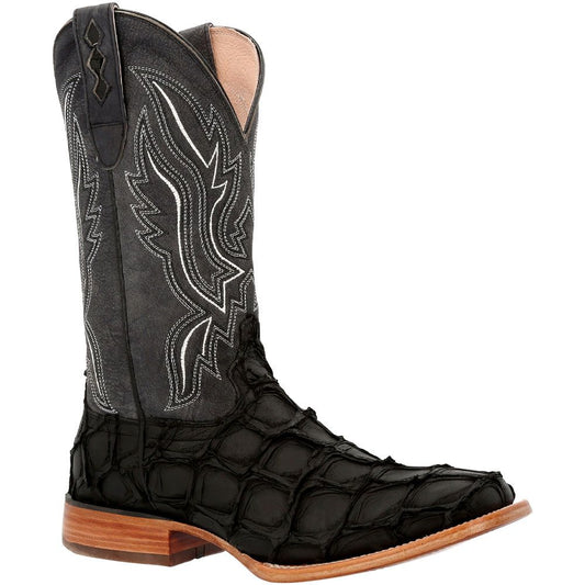 Durango Premium Exotics Matte Black Pirarucu Western Boots - Coffman Tack
