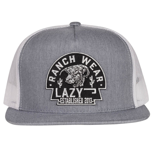 Lazy J Ranch Heather Grey & White 4" Arrowhead Patch Cap