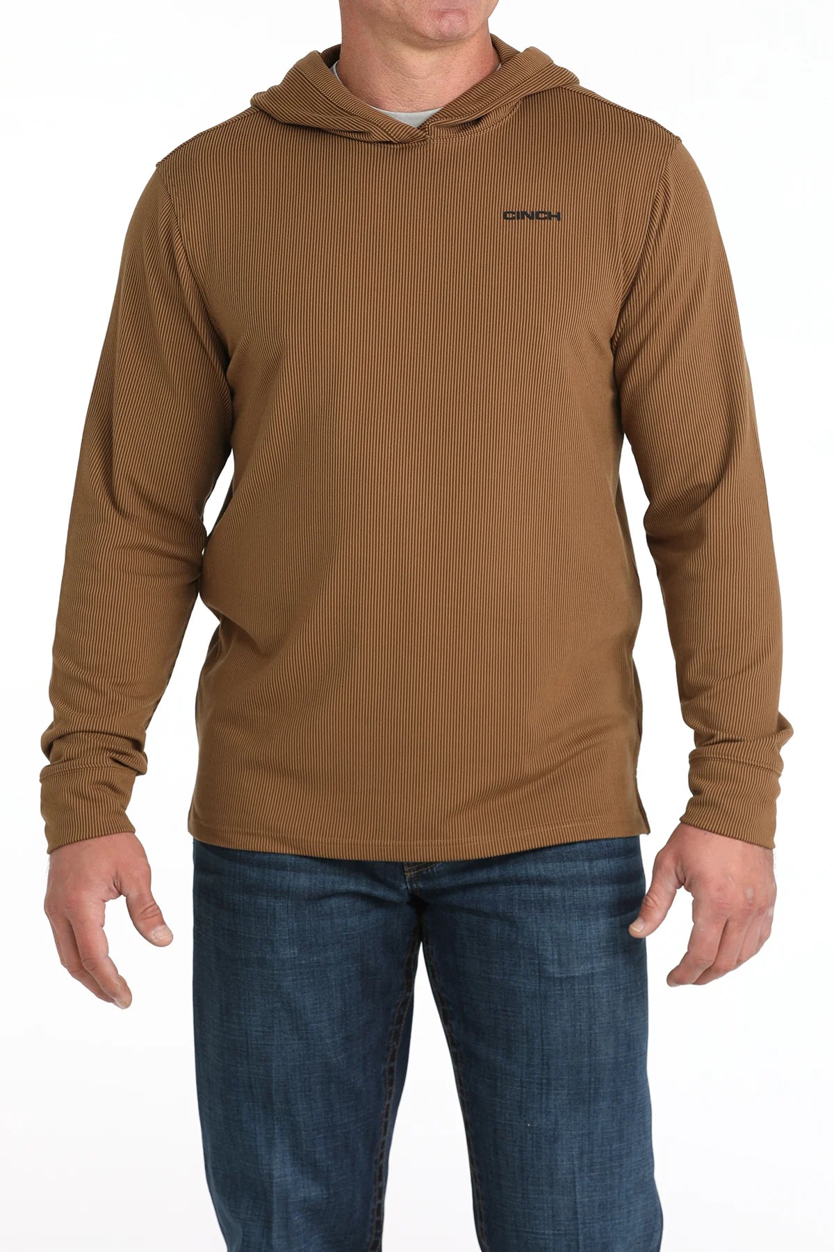 CINCH MEN'S BROWN RIBBED HOODIE