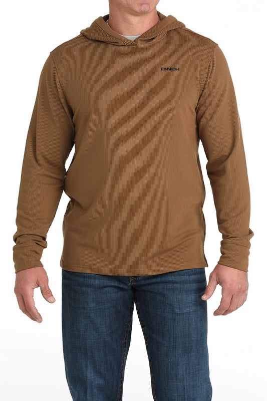 CINCH MEN'S BROWN RIBBED HOODIE