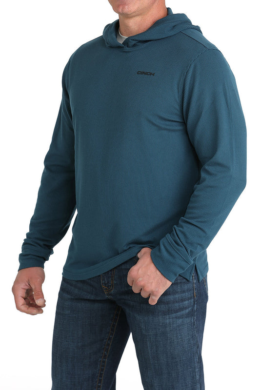 CINCH MEN'S BLUE RIBBED HOODIE