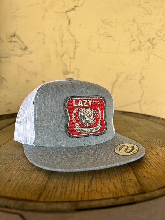Lazy J Ranch Wear Heather Grey & White 4" America's Best Patch Cap