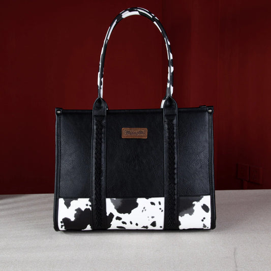 Wrangler Cow Print Concealed Carry Wide Tote - Coffman Tack