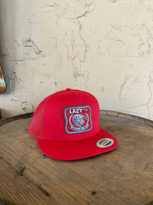 Lazy J Ranch Wear Red & Red 4" America's Best Cap - Coffman Tack