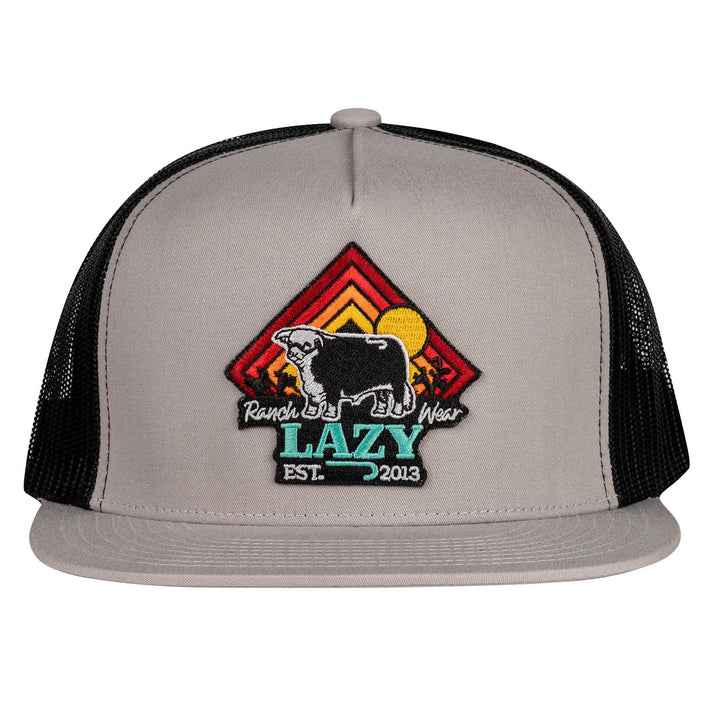 Lazy J Ranch Silver & Black 4" Cactus Sunrise Bull Cap