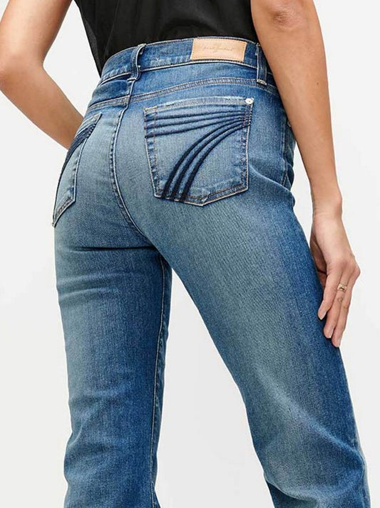 7 For All Mankind Women's Luxe Vintage Dojo Jeans - Distressed Authentic Light - Coffman Tack