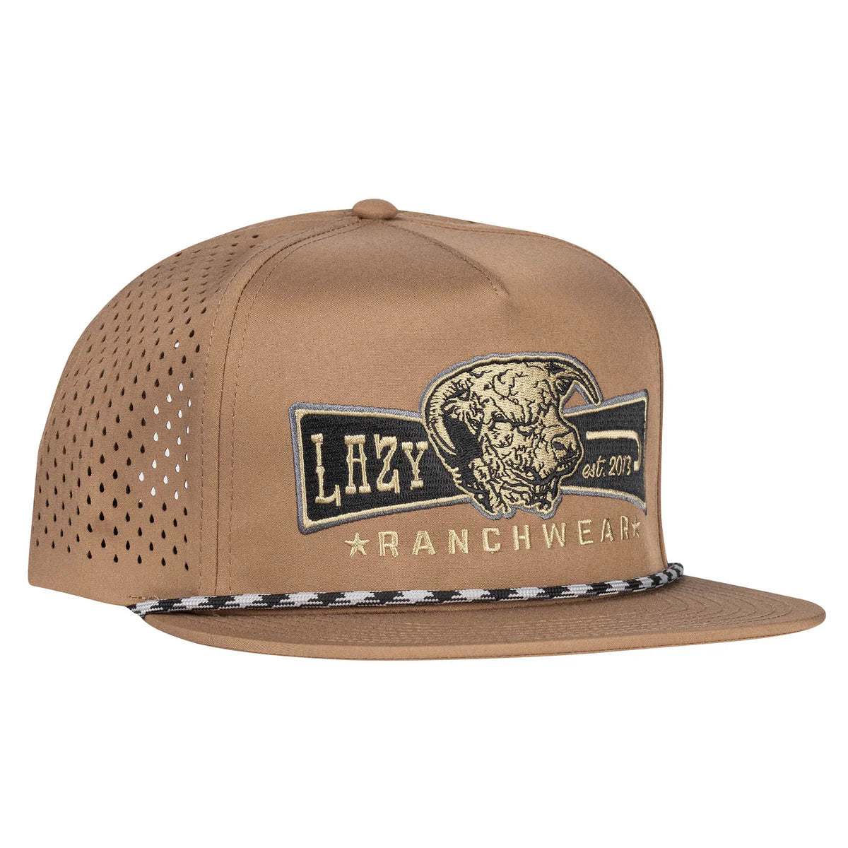 Lazy J Ranch Tan Diamond Banner Classic Rope Trucker Hat