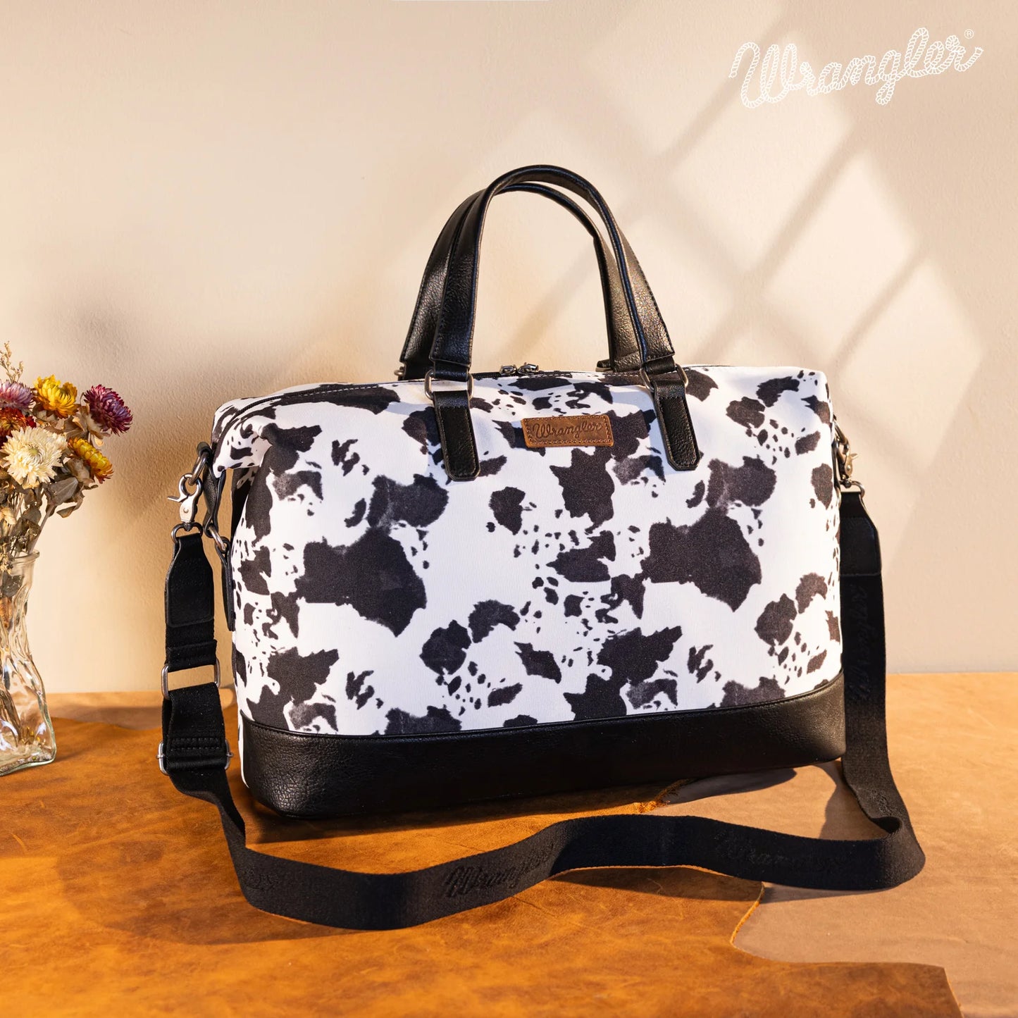 Wrangler Cow Print Collection Weekender Bag - Black