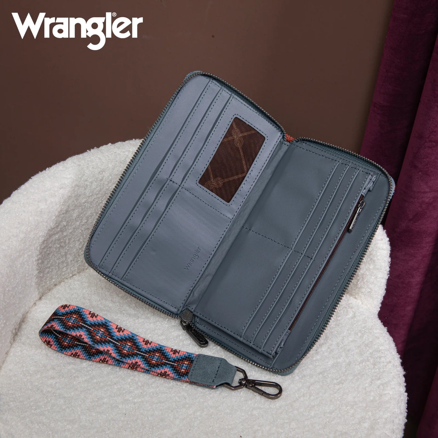 Wrangler Southwestern Art Print Wallet - Navy