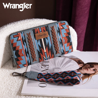 Wrangler Southwestern Art Print Wallet - Navy