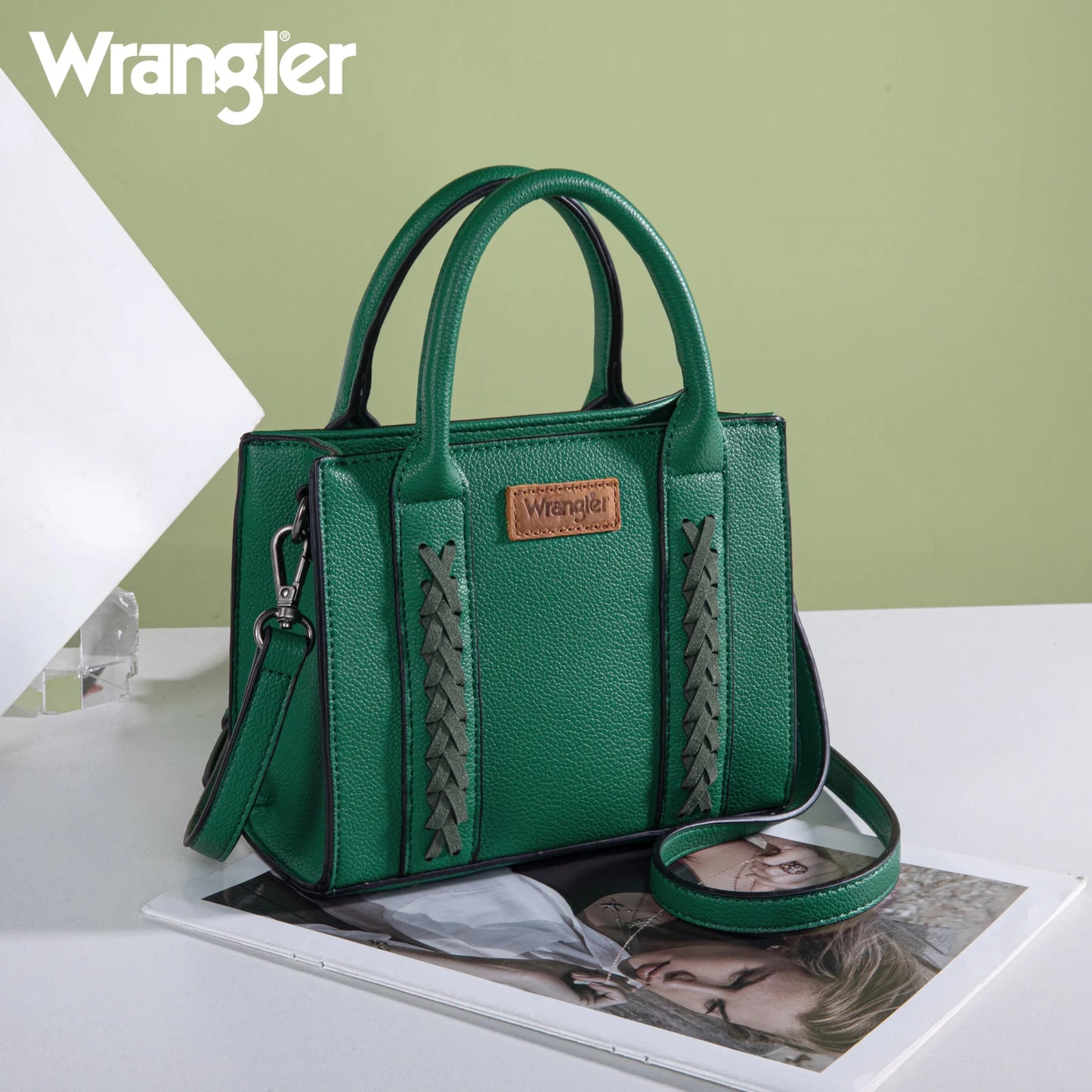 Wrangler Whipstitch Mini Tote/Crossbody- Dark Green