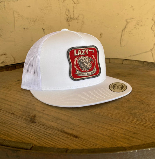 Lazy J Ranch Wear White & White 4" America's Best Cap - Coffman Tack