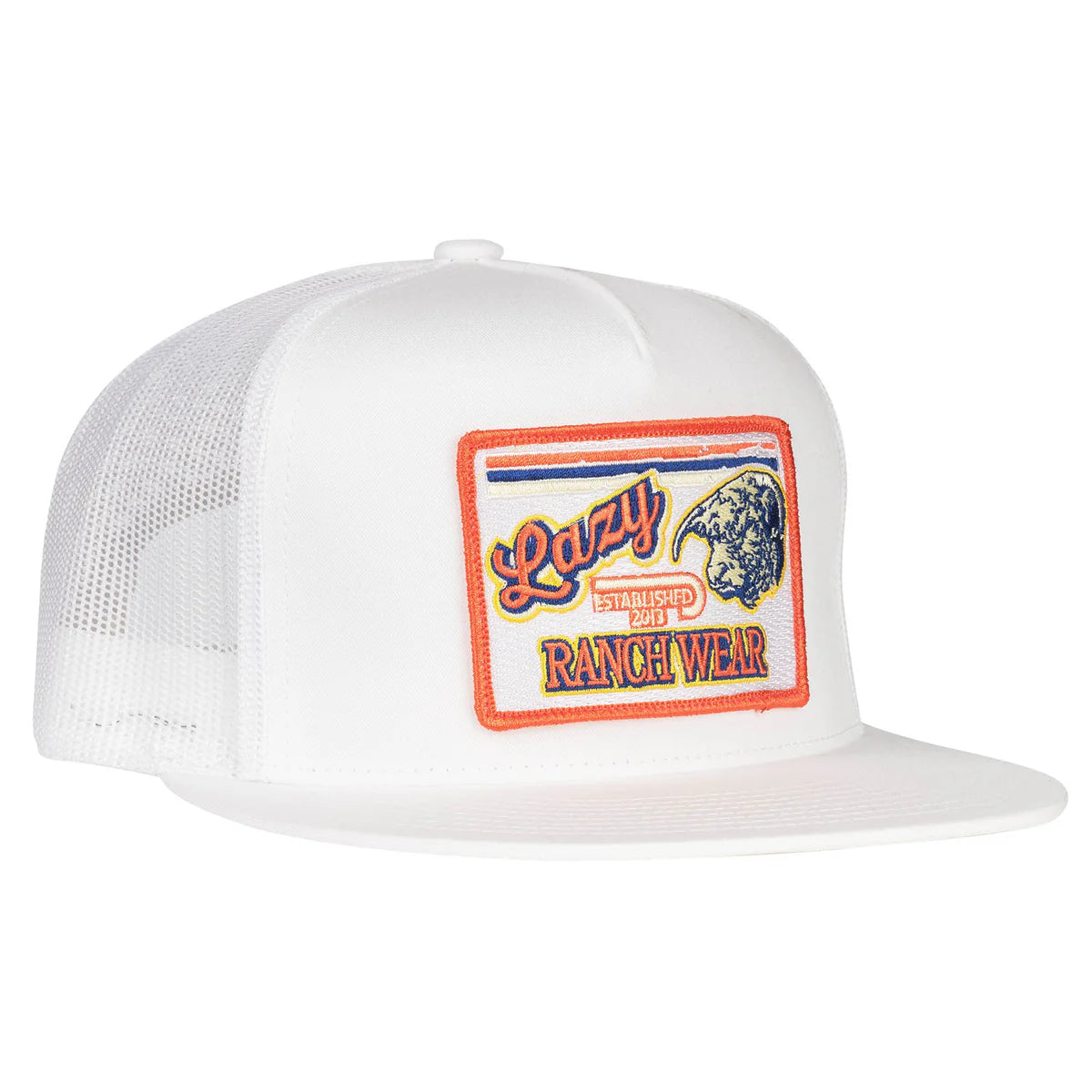 Lazy J Ranch White Retro Ranch Classic Rope Trucker Hat