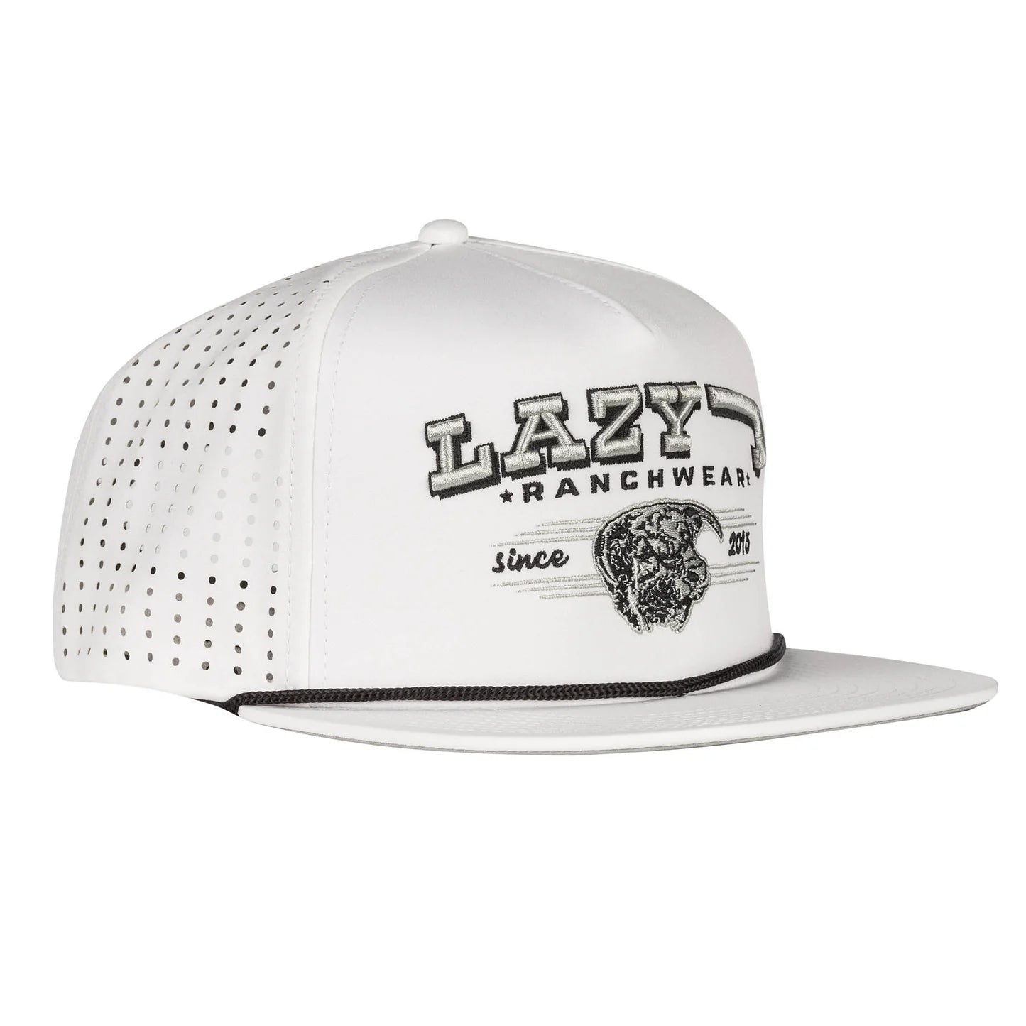 Lazy J Ranch White 4" Performance Trucker Hat