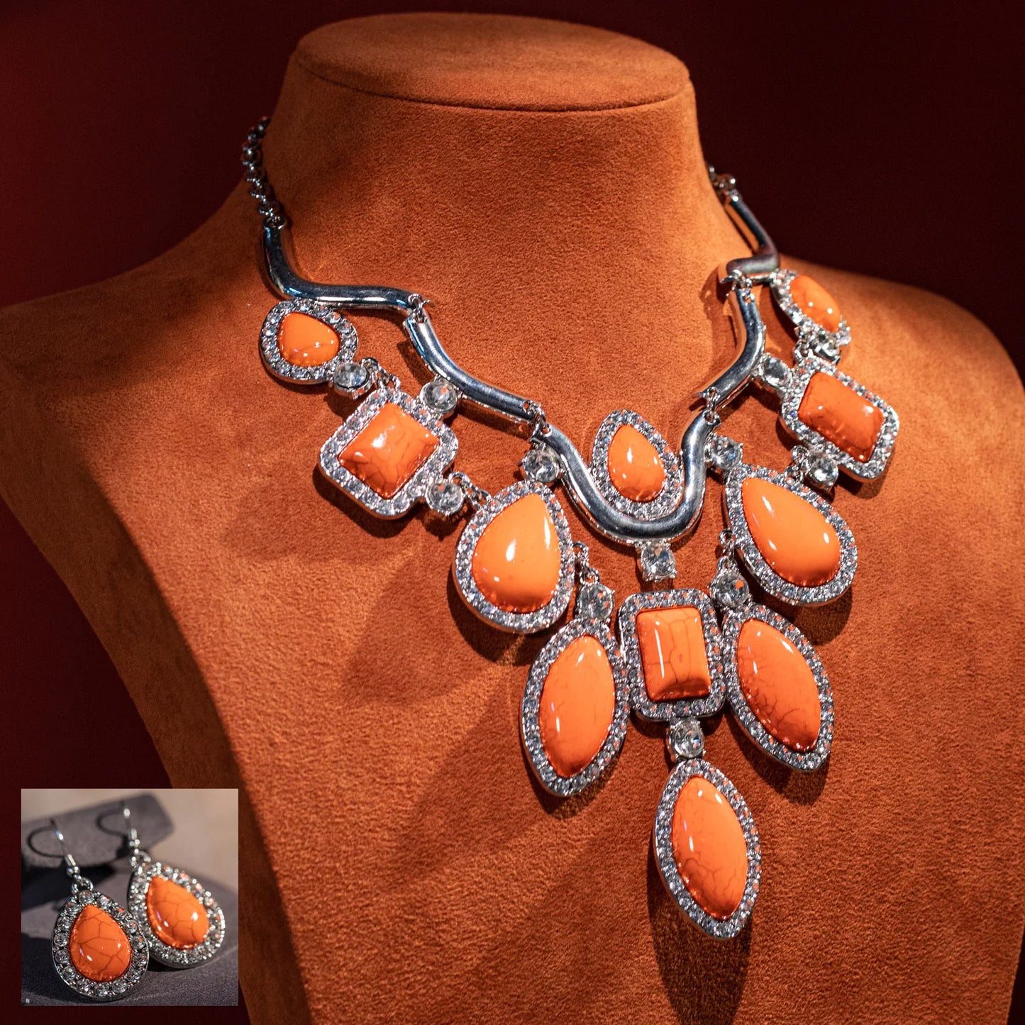 Rustic Couture Jewelry Sets Bohemian Pendant Necklace Earrings
