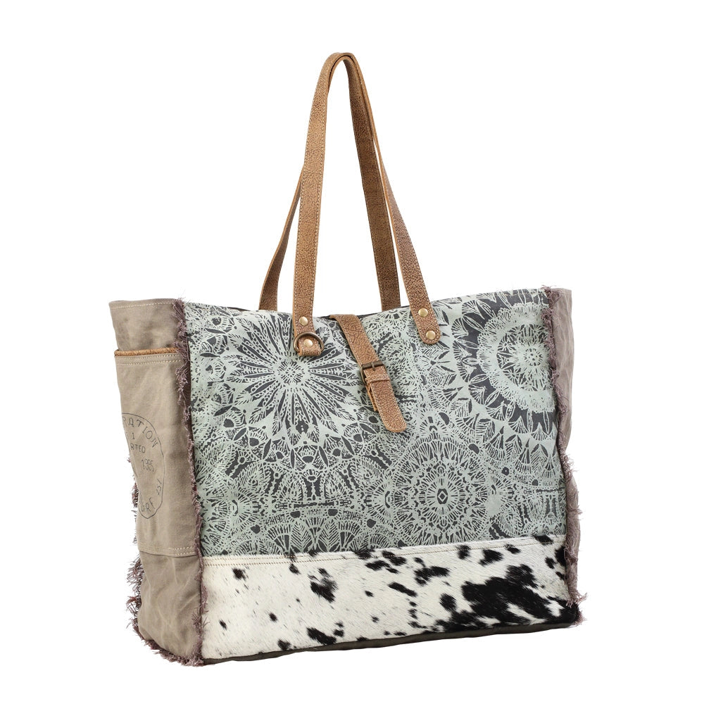 Green Floral Print Weekend Bag