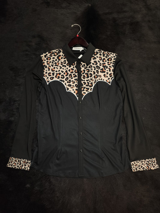 Ranch Dress'n Leopard Yoke Performance Shirt - Coffman Tack