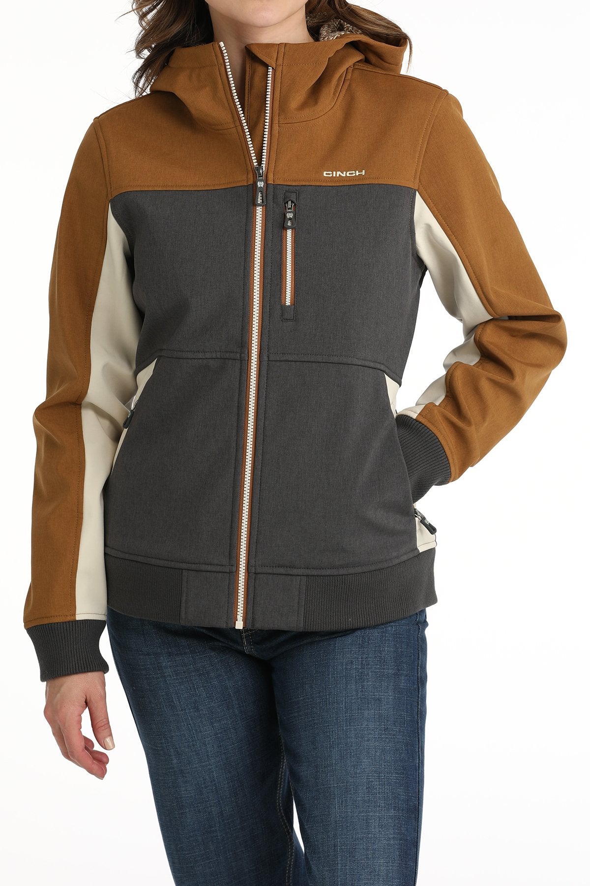 Women's Bonded Hoodie - Gold/Charcoal/Cream