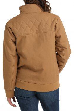 Women's Canvas Bomber Jacket - Brown