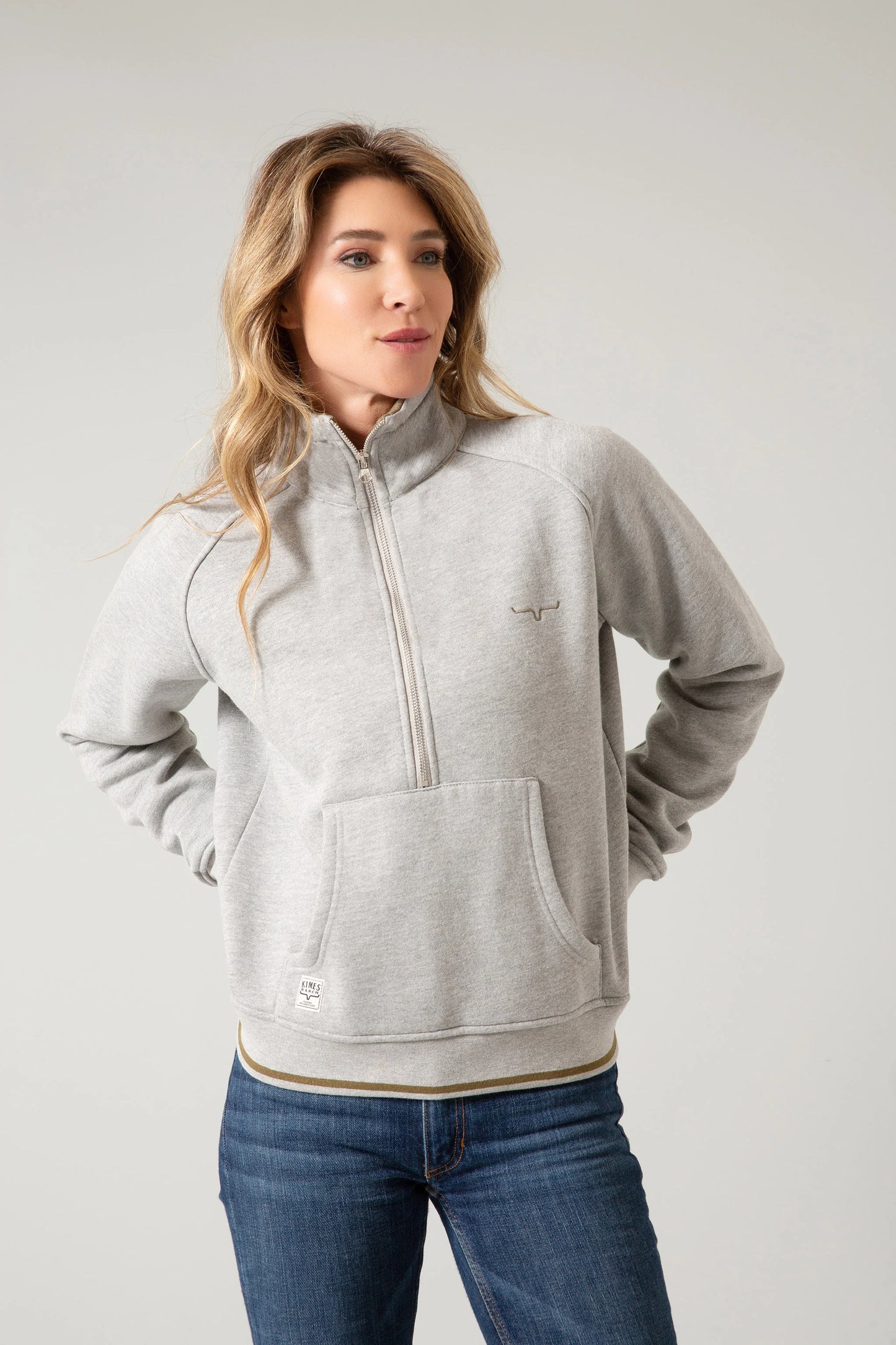 Kimes Ranch Malta Cropped Quarter Zip Sweatshirt