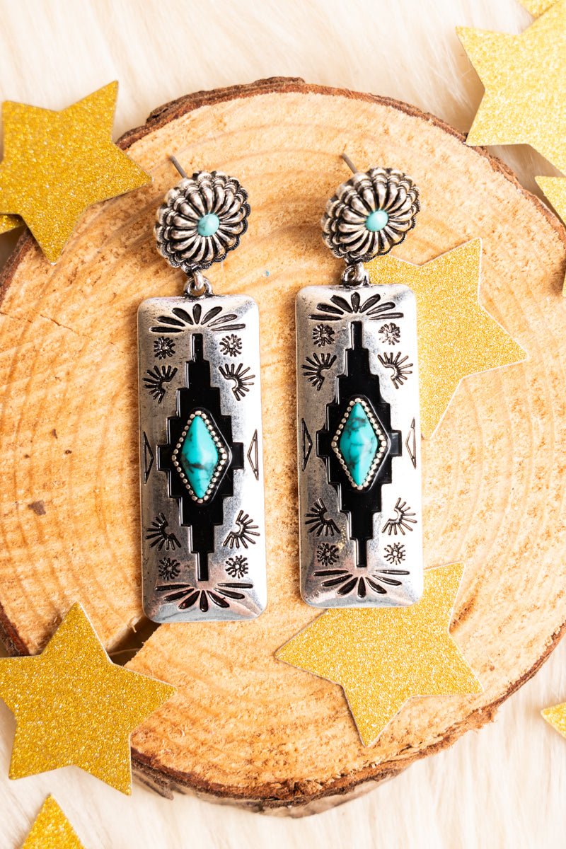 Desert Dreams Turquoise Silvertone Earrings