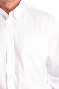 Men's Solid White Button-Down Western Shirt