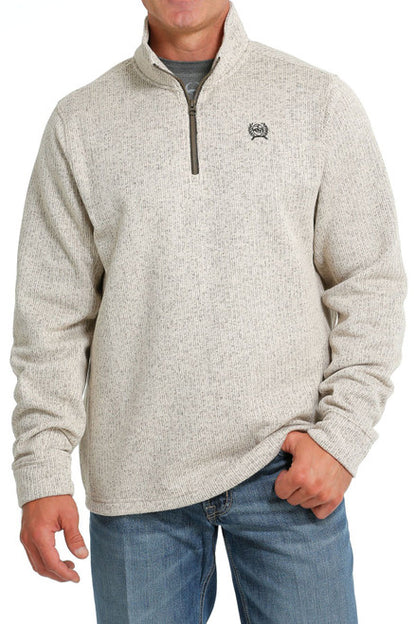 Cinch Men's Sweater - 1/4 zip Pullover - Stone