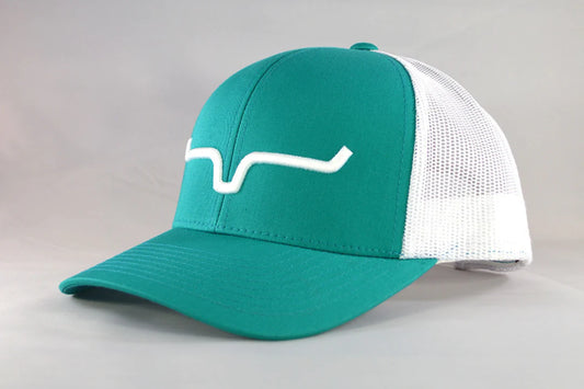 Kimes Ranch Weekly Trucker Teal/ White Hat - Coffman Tack